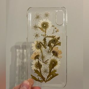 Flower dried and pressed clear phone case for iPhone X